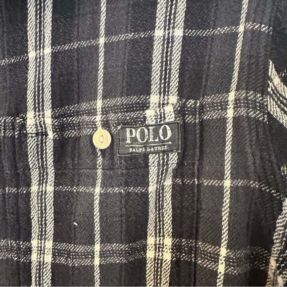 Polo Ralph Lauren Shirt Gray Plaid Flannel Long Sleeve Button Down Size 18/20 - Picture 5 of 12